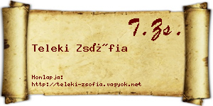 Teleki Zsófia névjegykártya